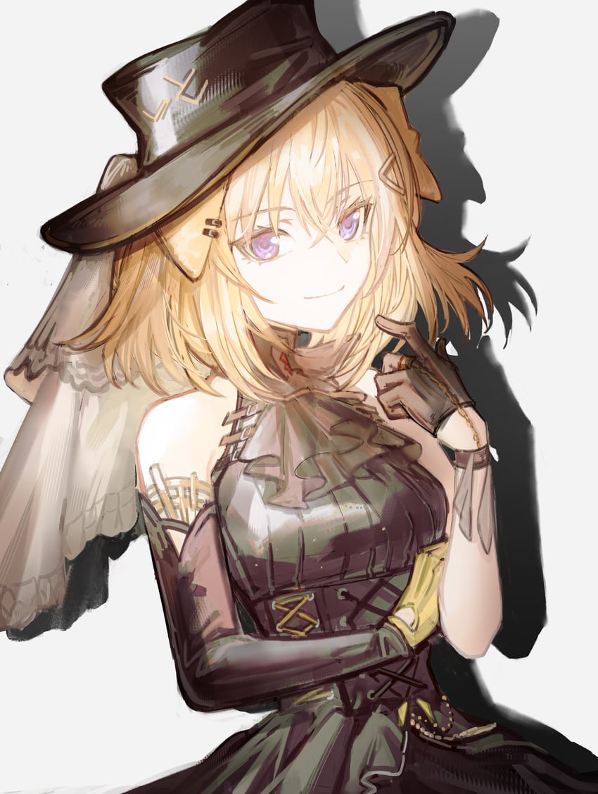 明日方舟、BanG Dream!、Bang Dream! It's MyGO!!!!! 1名女孩 兽耳 阿斯科特领巾 不对称手套 黑色细领带