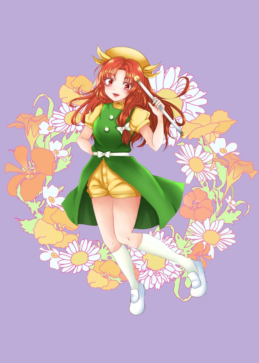东方Project、东方Project (PC-98)、奥莲姬 1名女孩 蝴蝶结 连衣裙 花卉印花 花