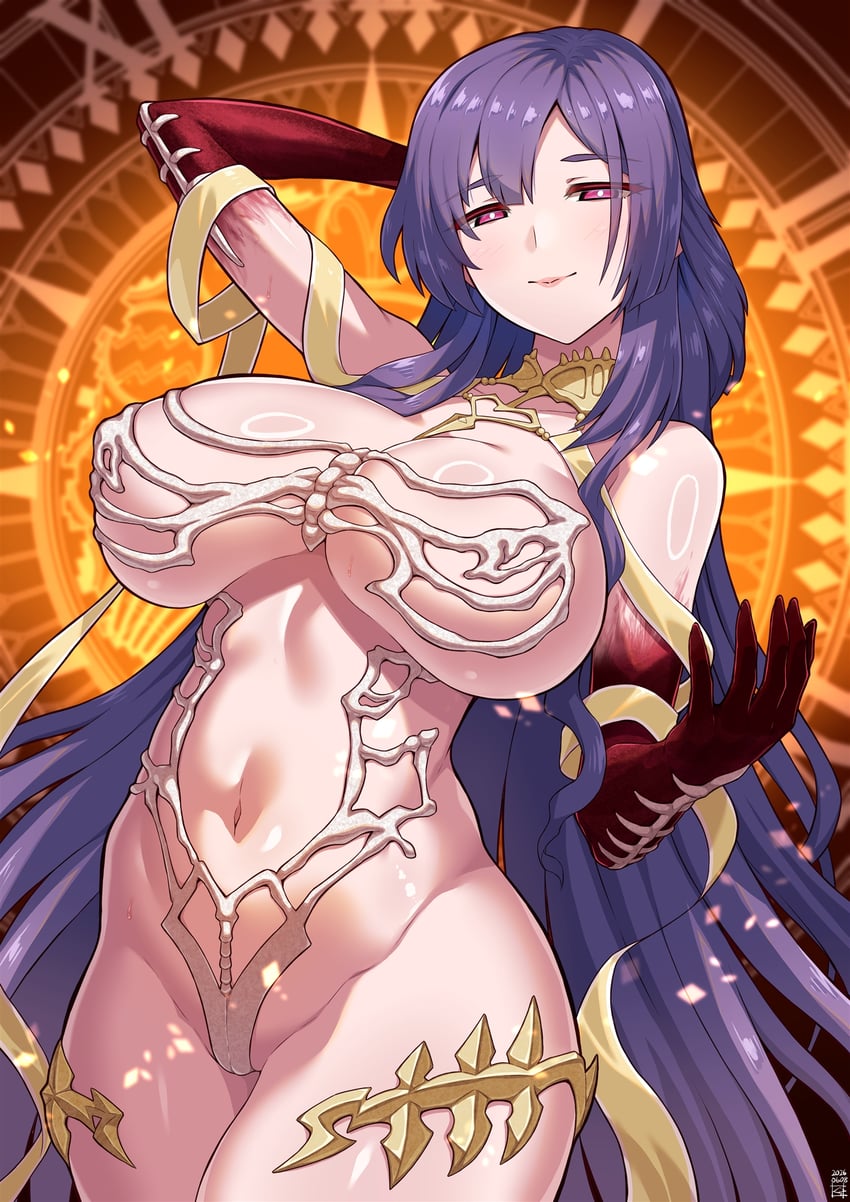 Fate/Grand Order、Fate系列、urd (fate) 1名女孩 举手 露肩 脸红 乳房