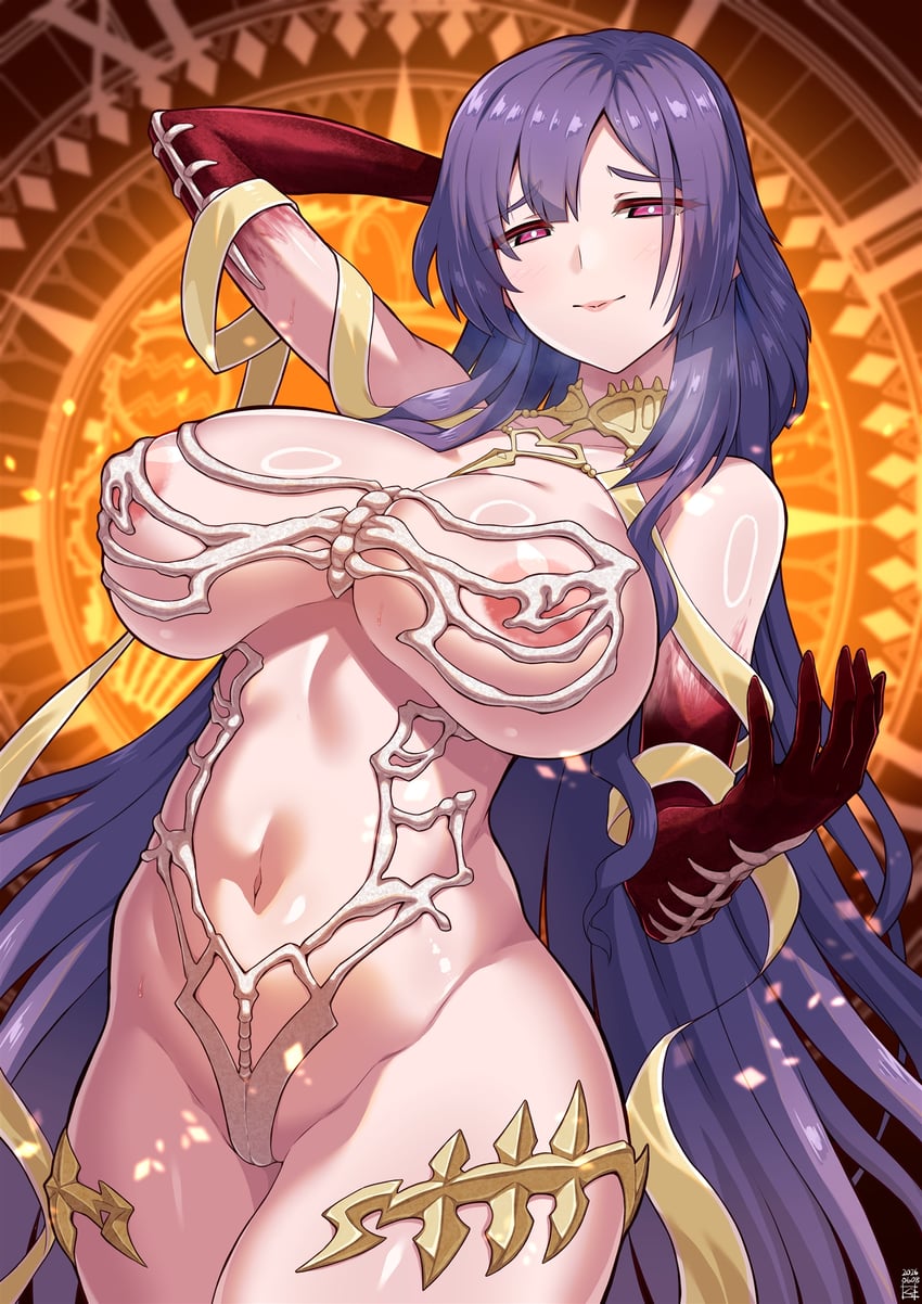 Fate/Grand Order、Fate系列、urd (fate) 1名女孩 露乳晕 举手 露肩 脸红