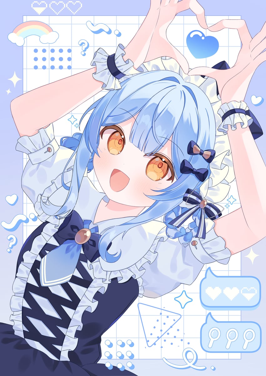 卡拉OK招财猫、魔法少女的小镇审判、立花雪莉 1名女孩 :D 黑色蝴蝶结 黑色连衣裙 蓝发